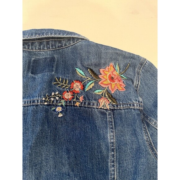Old Navy Women's‎ Size XL Floral Embroidered Denim Button Up Jacket - Picture 5 of 6